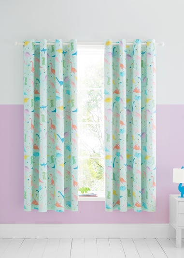 Catherine Lansfield Kids Dinosaur Friends Reversible Curtains