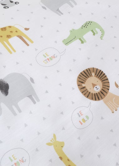 Catherine Lansfield Roarsome Animals Black Out Lined Eyelet Curtains Natural