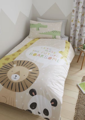 Catherine Lansfield Roarsome Animals Reversible Duvet Cover Set