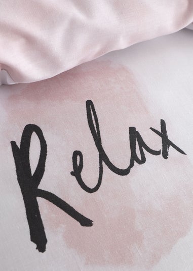 Catherine Lansfield Sleep Dreams Reversible Duvet Cover Set Blush Pink