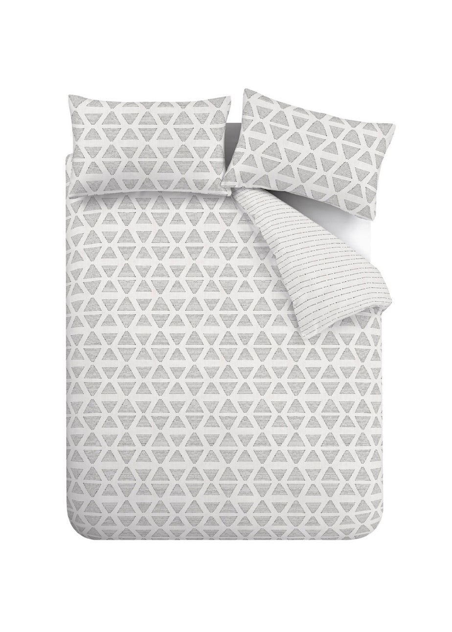 Catherine Lansfield Tufted Print Geo Reversible Duvet Cover Set