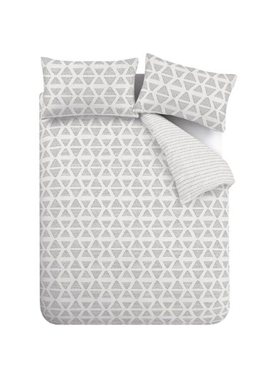 Catherine Lansfield Tufted Print Geo Reversible Duvet Cover Set