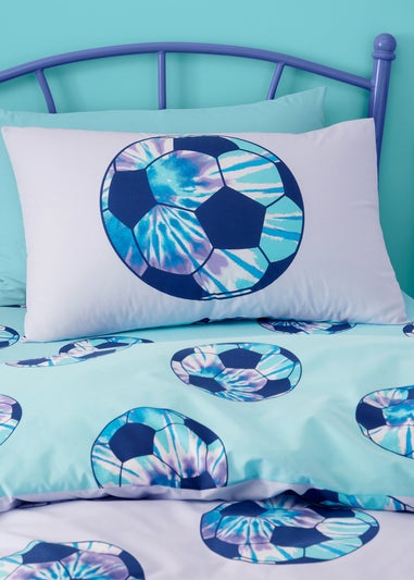 Catherine Lansfield Tie Dye Football Reversible Duvet Cover Set Lilac