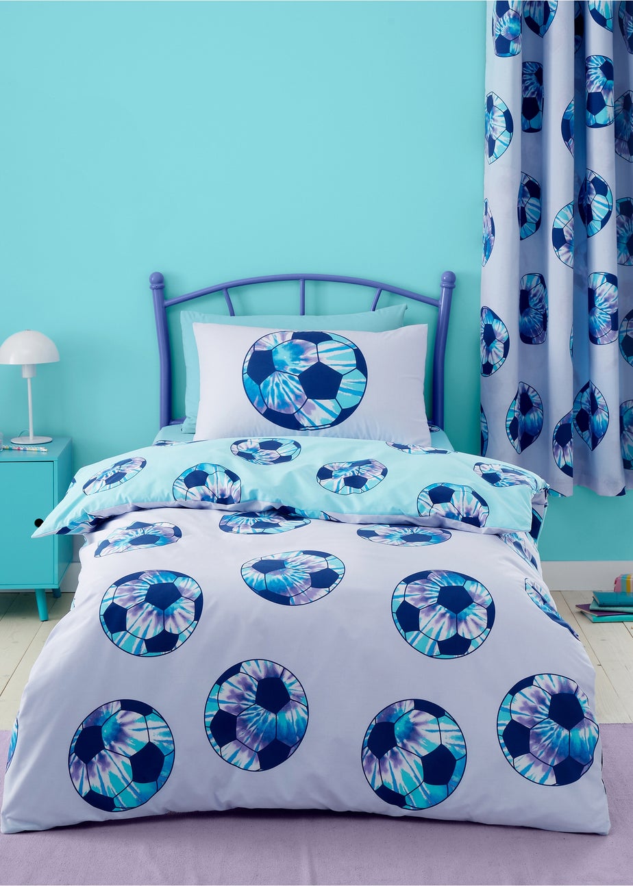 Catherine Lansfield Tie Dye Football Reversible Duvet Cover Set Lilac