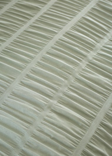 Catherine Lansfield Seersucker Duvet Cover Set Sage Green