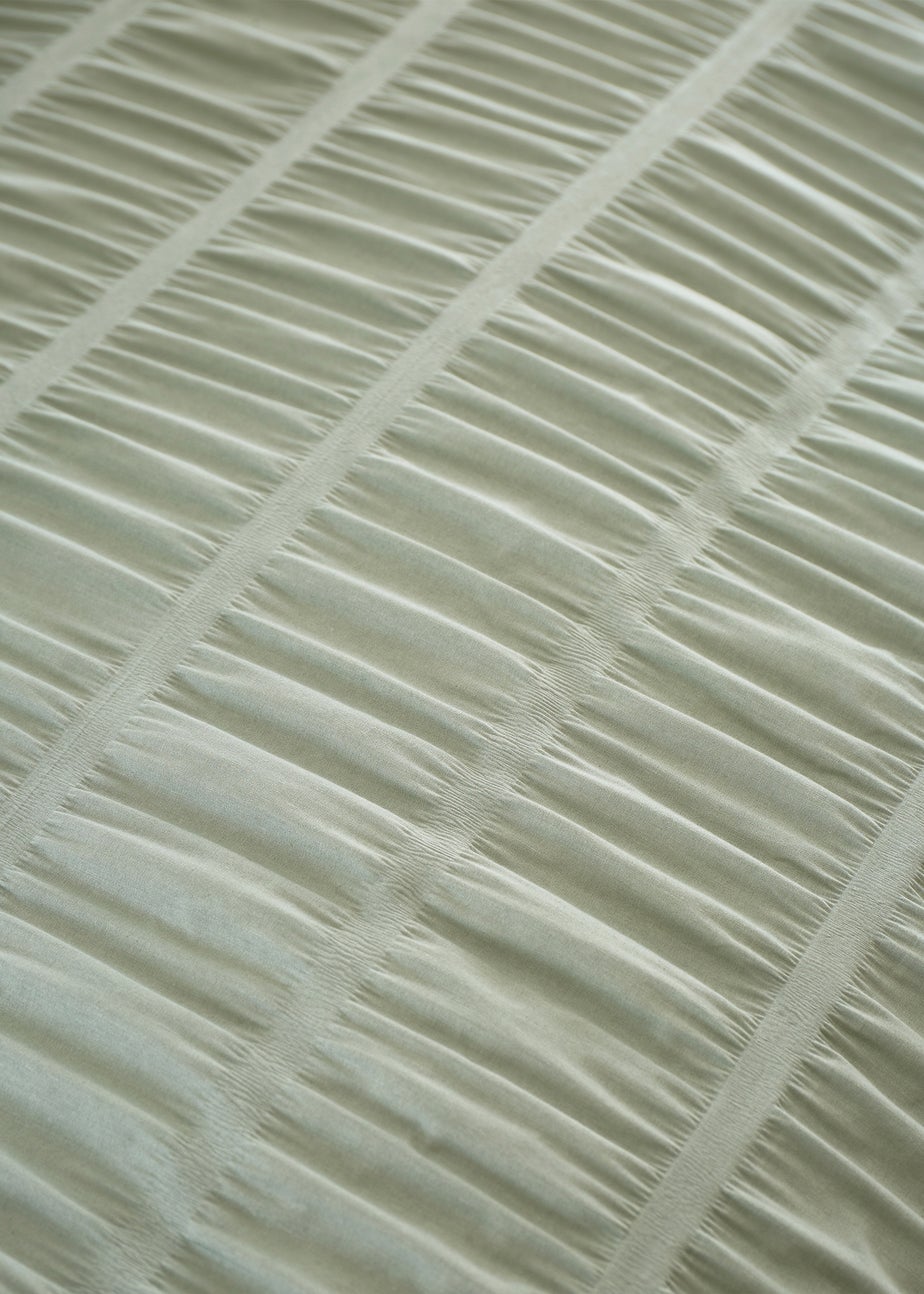 Catherine Lansfield Seersucker Duvet Cover Set Sage Green