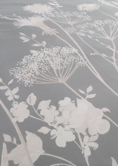 Catherine Lansfield Meadowsweet Floral Reversible Duvet Cover Set Grey Pink