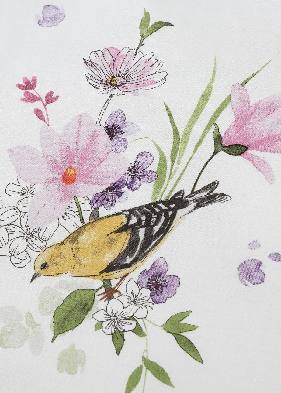 Catherine Lansfield Songbird Reversible Duvet Cover Set Pink