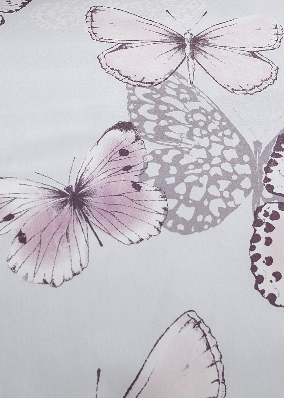 Catherine Lansfield Scatter Butterfly Reversible Duvet Cover Set Heather