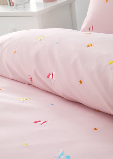 Catherine Lansfield Embroidered Unicorn Duvet Cover Set