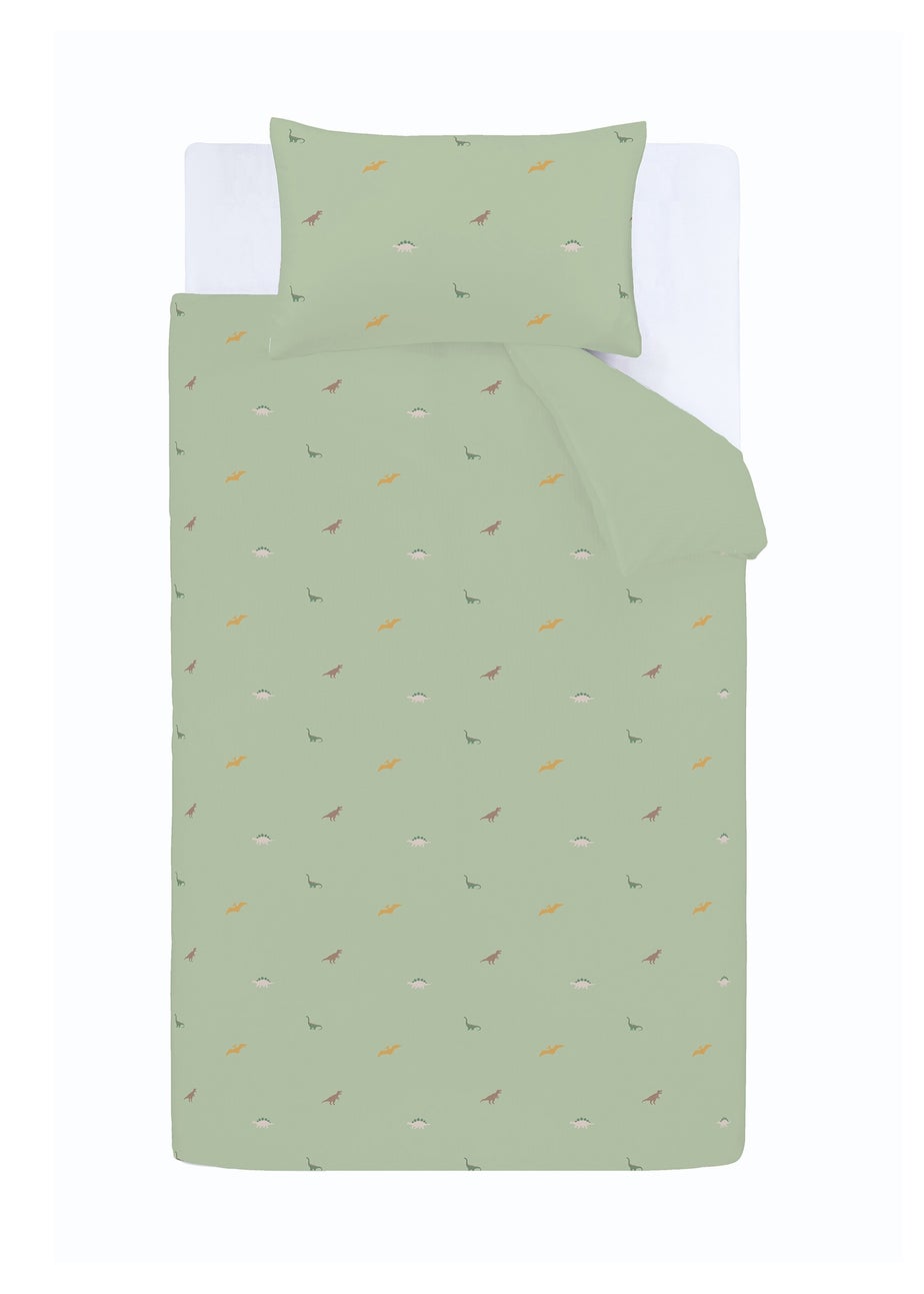 Catherine Lansfield Embroidered Dinosaur Duvet Cover Set