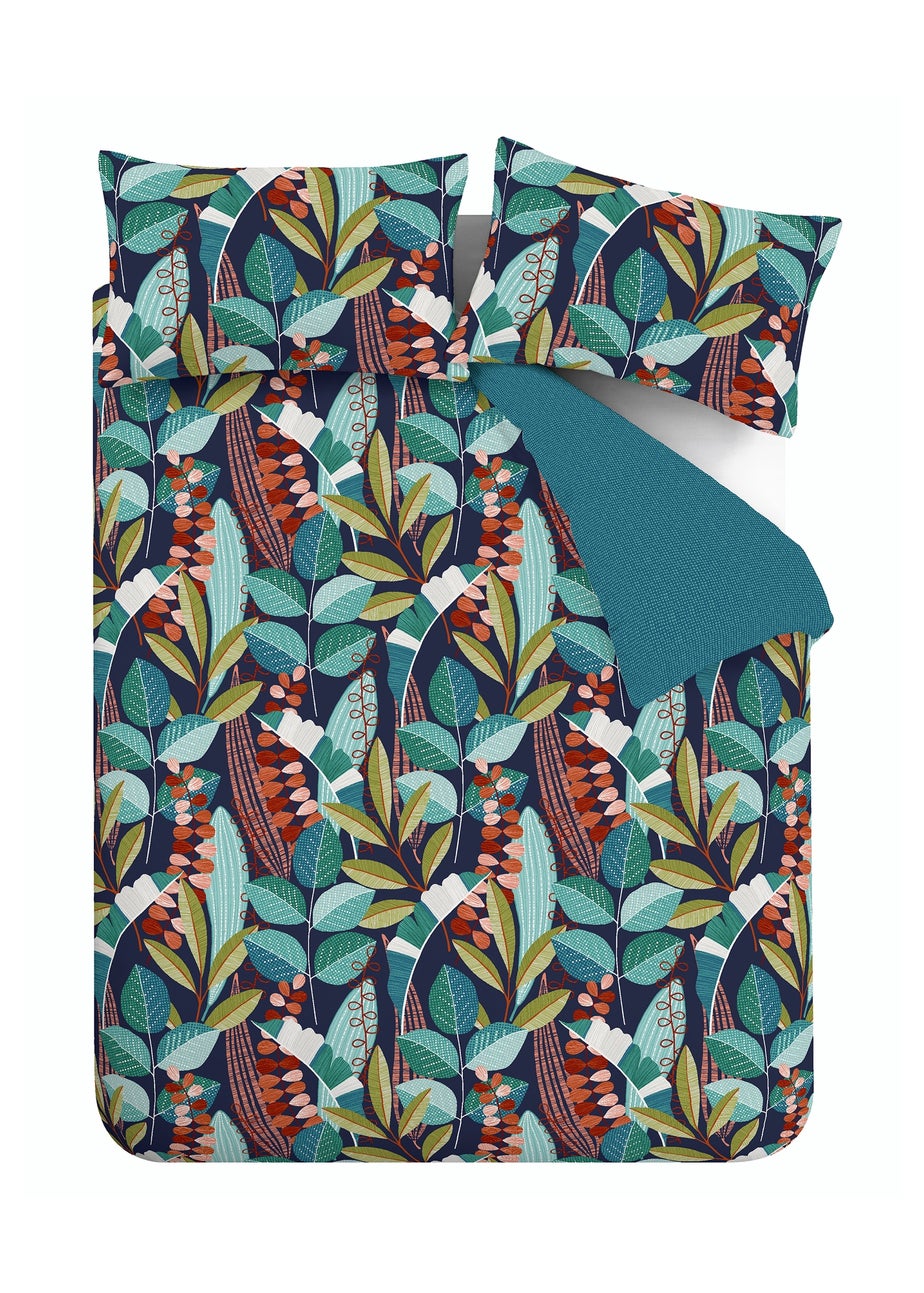 Catherine Lansfield Botanical Leaves Reversible Duvet Cover Set