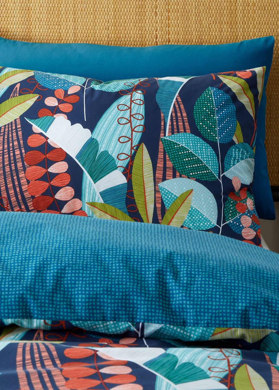 Catherine Lansfield Botanical Leaves Reversible Duvet Cover Set