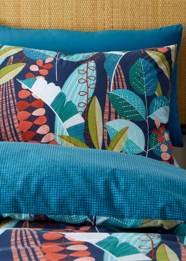 Catherine Lansfield Botanical Leaves Reversible Duvet Cover Set