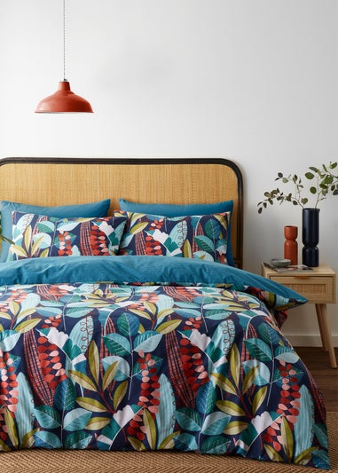 Catherine Lansfield Botanical Leaves Reversible Duvet Cover Set