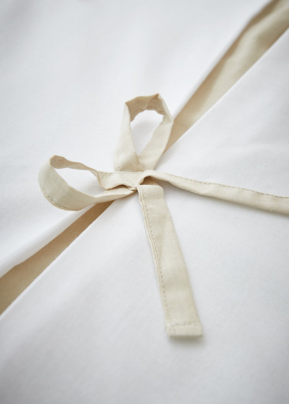 Catherine Lansfield Milo Bow Duvet Cover Set Natural