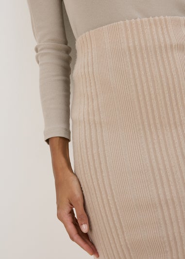 Mocha Soft Touch Ribbed Skirt