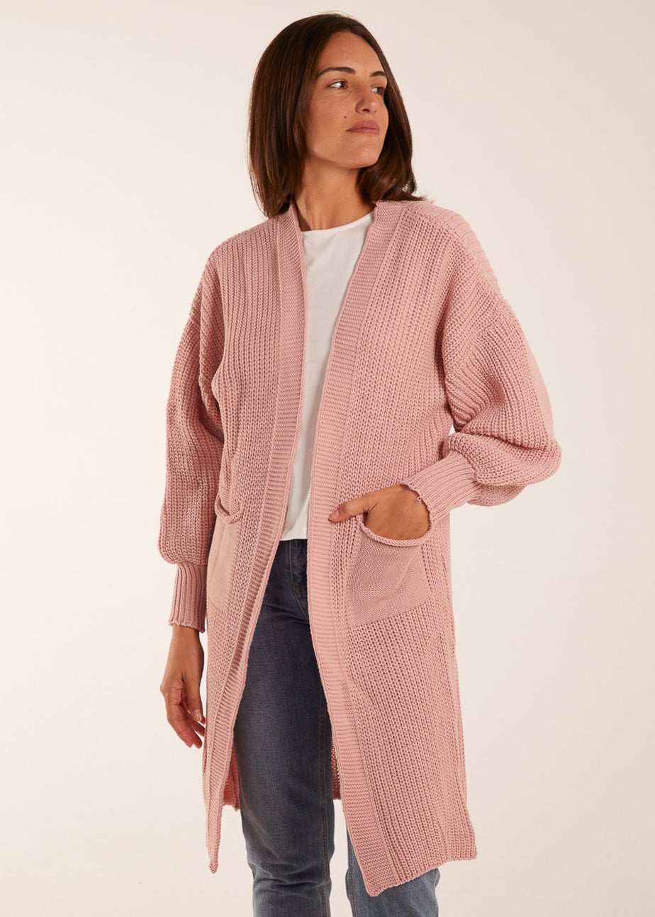 Blue Vanilla Edge to Edge Knitted Long Cardigan