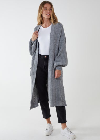 Blue Vanilla Edge to Edge Knitted Long Cardigan