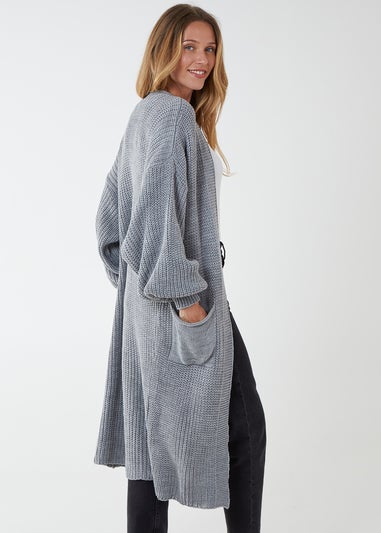 Blue Vanilla Edge to Edge Knitted Long Cardigan