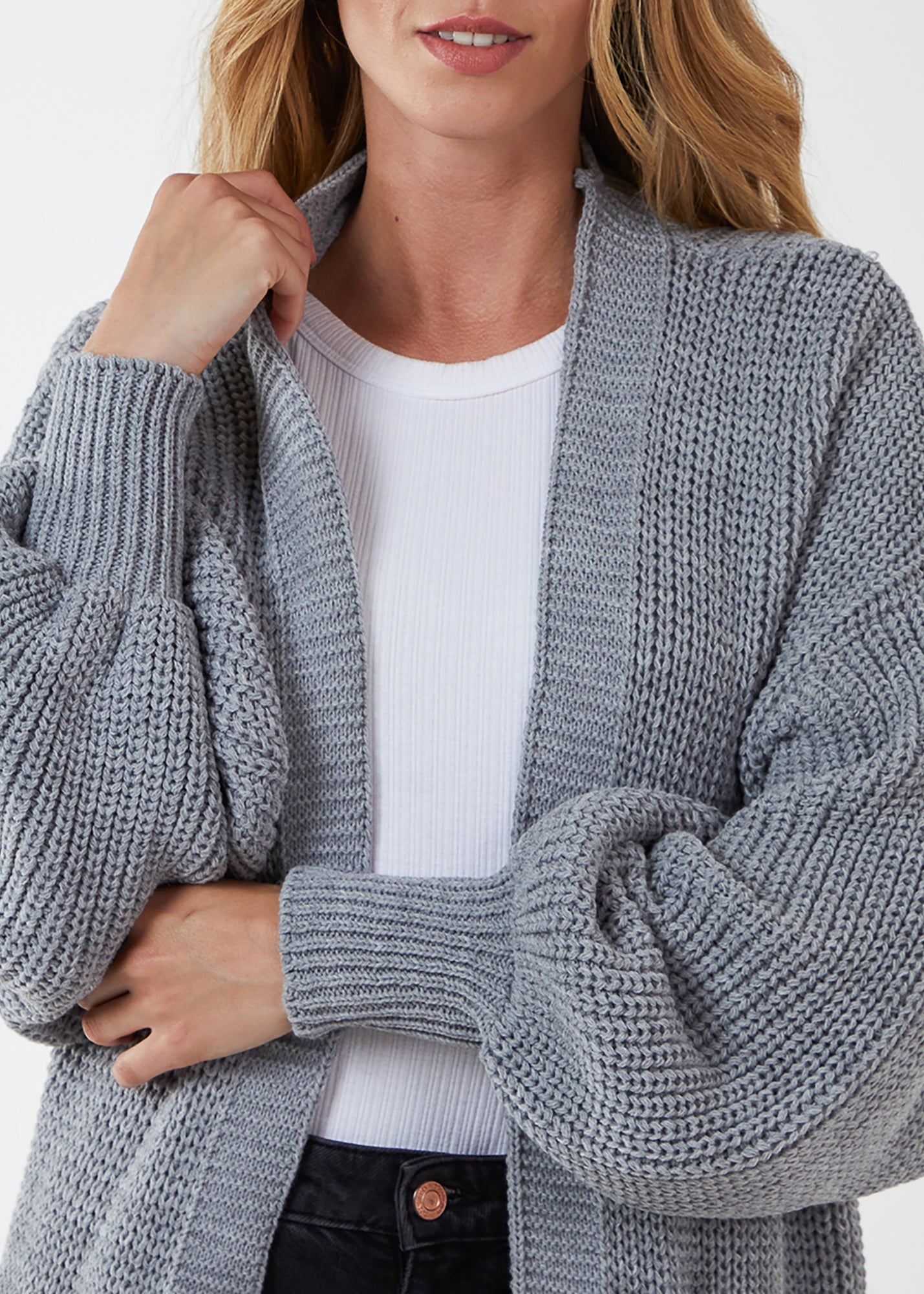 トップス STEPHAN SCHNEIDER border cardigan Blue Vanilla Edge to Edge Knitted Long Cardigan - Matalan