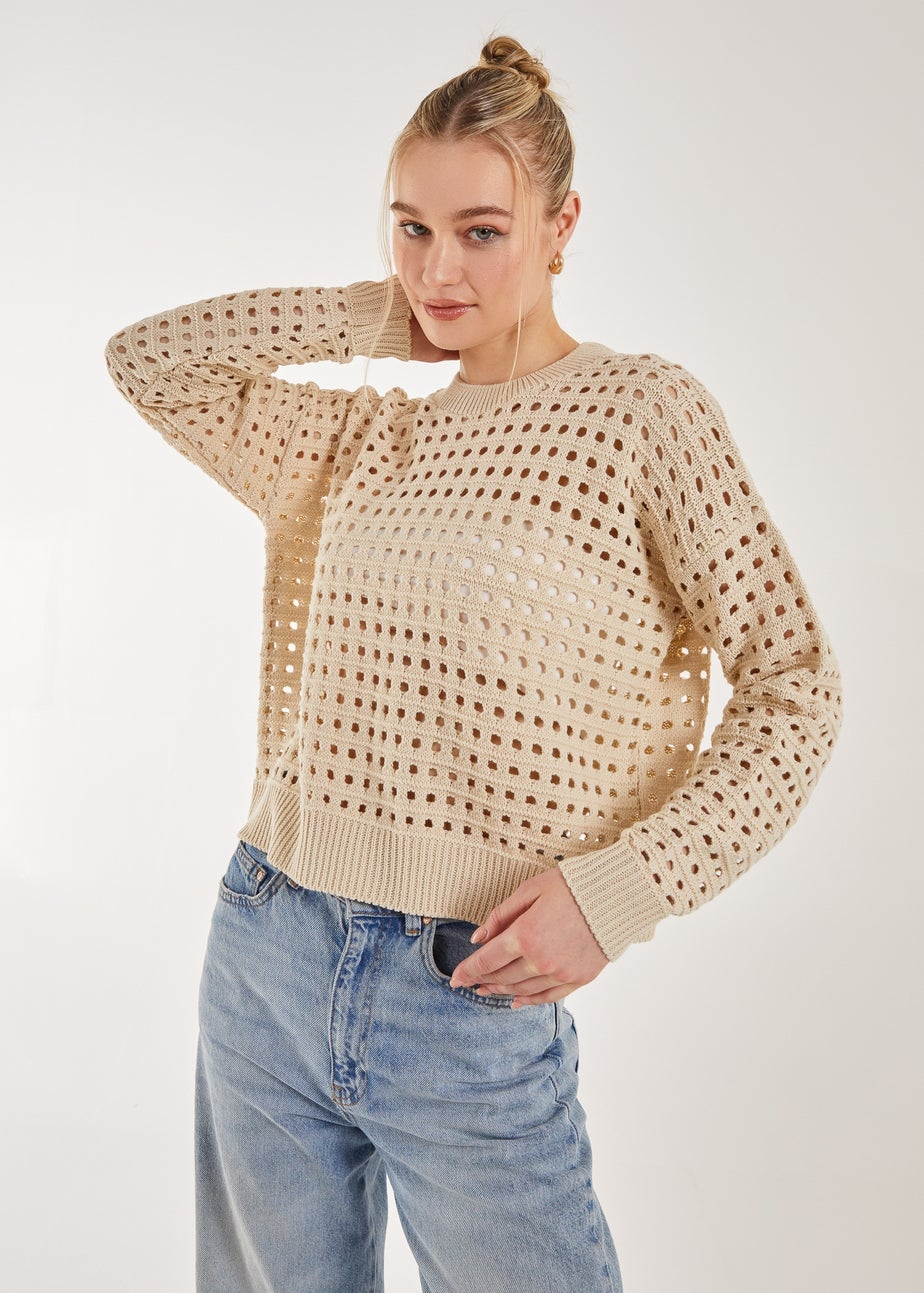 Pink Vanilla Crochet Knitted Sweatshirt