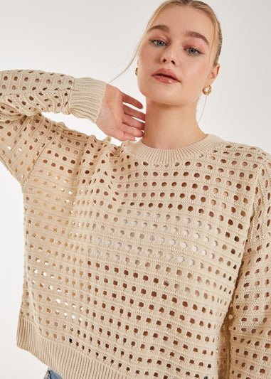 Pink Vanilla Crochet Knitted Sweatshirt