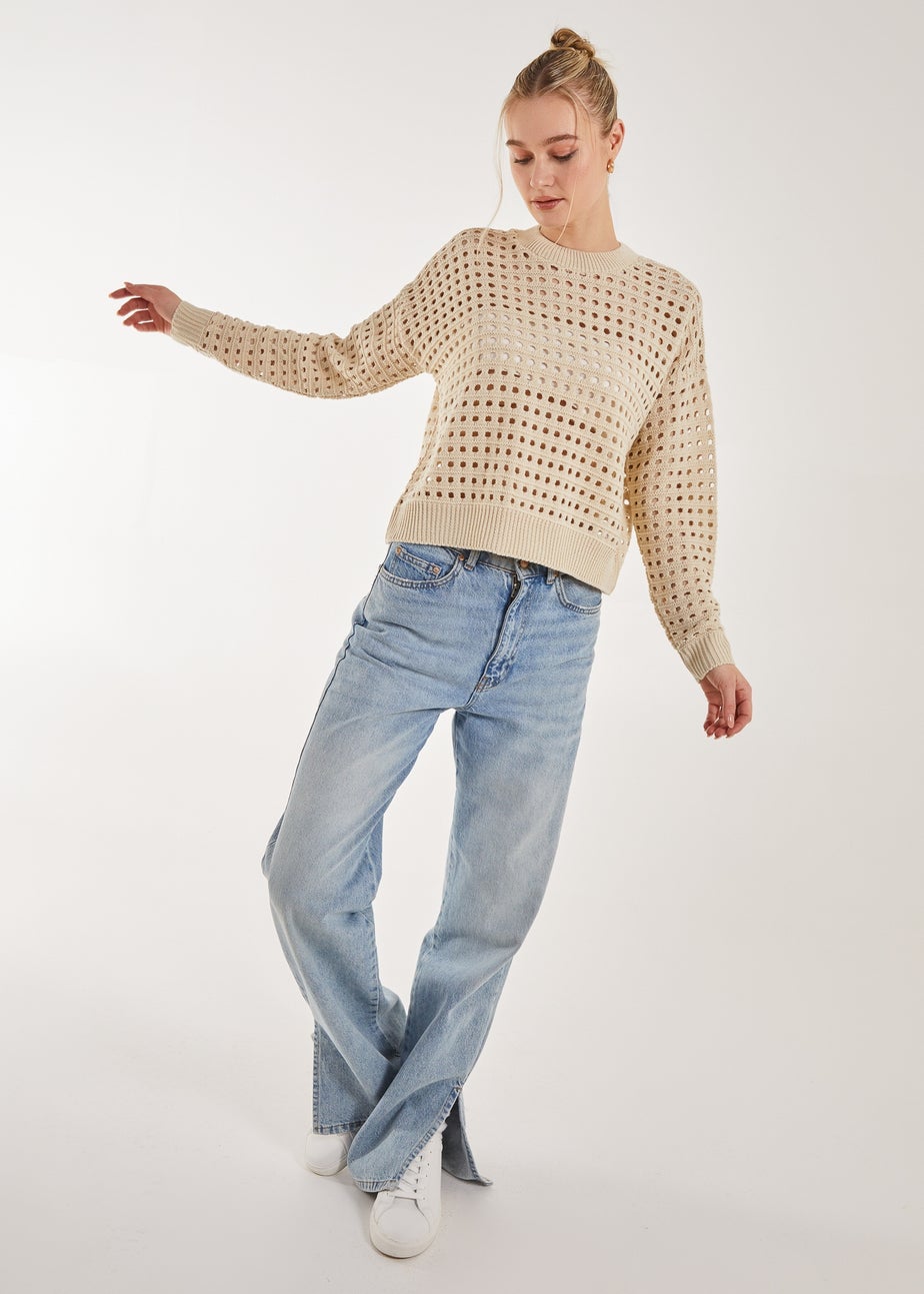 Pink Vanilla Crochet Knitted Sweatshirt