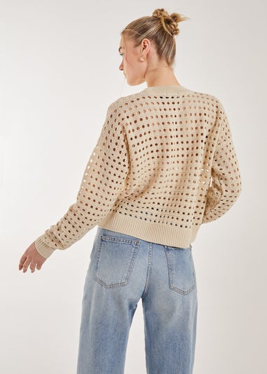 Pink Vanilla Crochet Knitted Sweatshirt