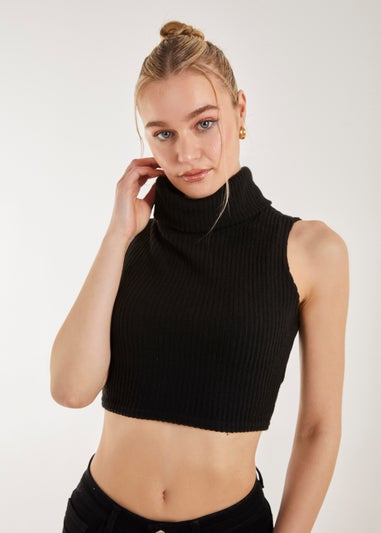 Pink Vanilla Black Brushed Racer Rib Vest