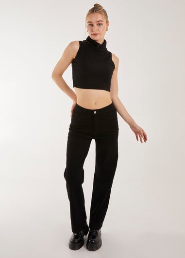 Pink Vanilla Black Brushed Racer Rib Vest