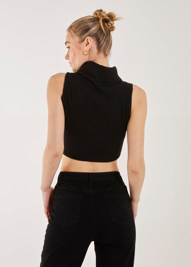 Pink Vanilla Black Brushed Racer Rib Vest