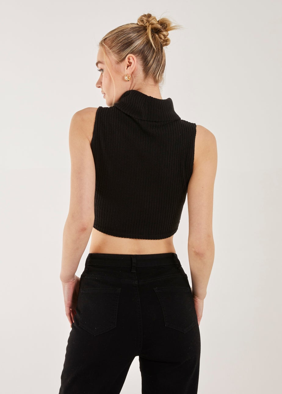 Pink Vanilla Black Brushed Racer Rib Vest