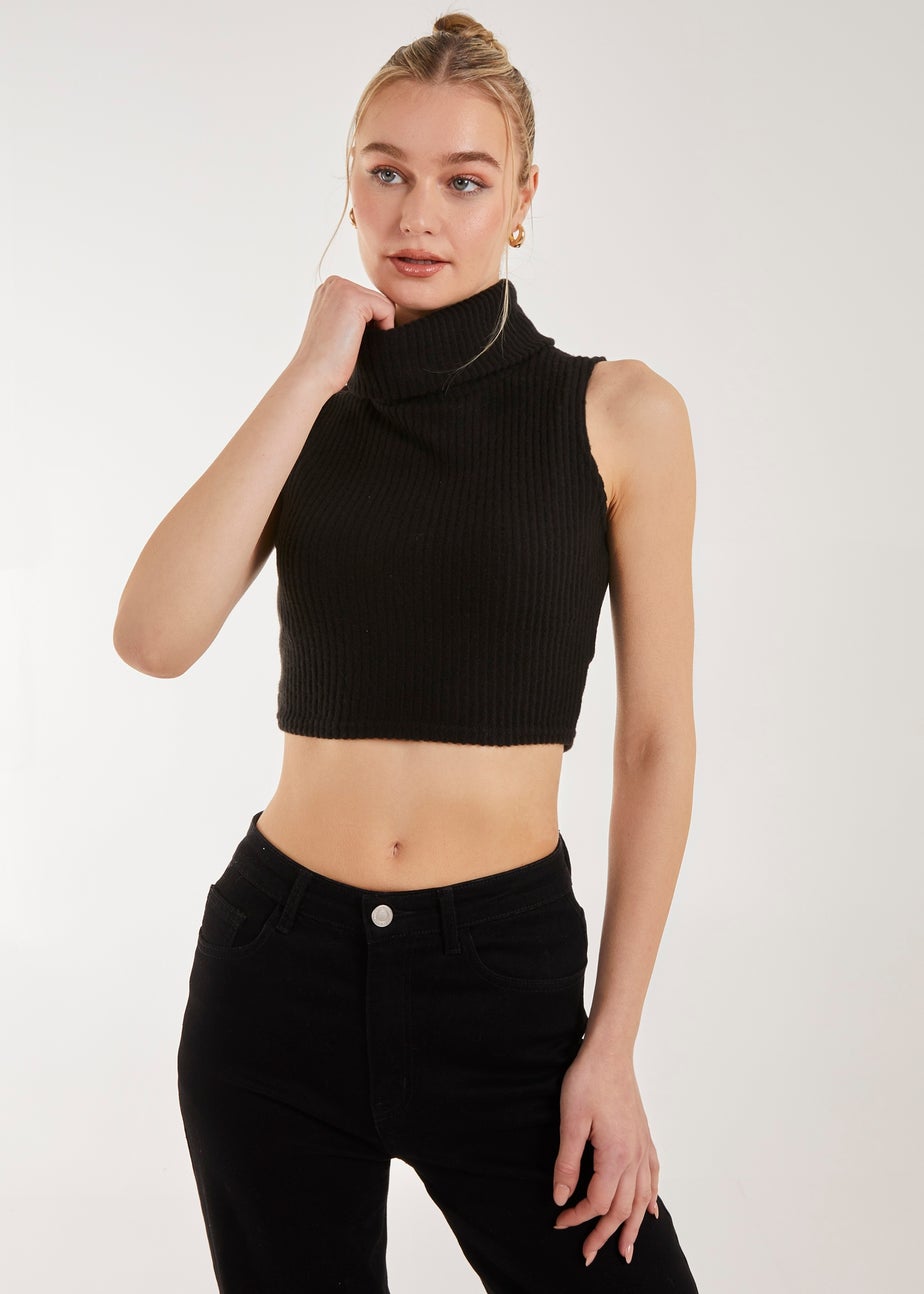 Pink Vanilla Black Brushed Racer Rib Vest