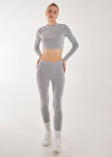 Pink Vanilla Two Tone Rib Long Sleeve Top