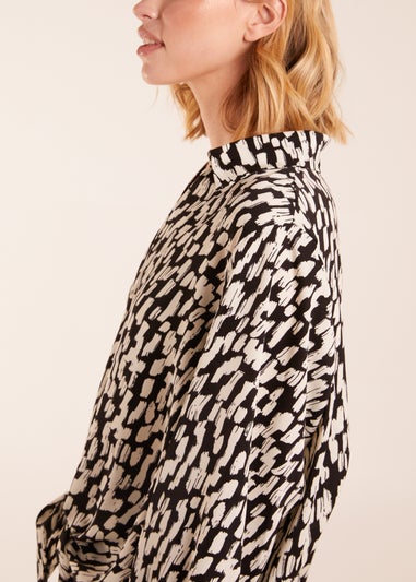 Blue Vanilla High Low Hem Tie Knot Blouse