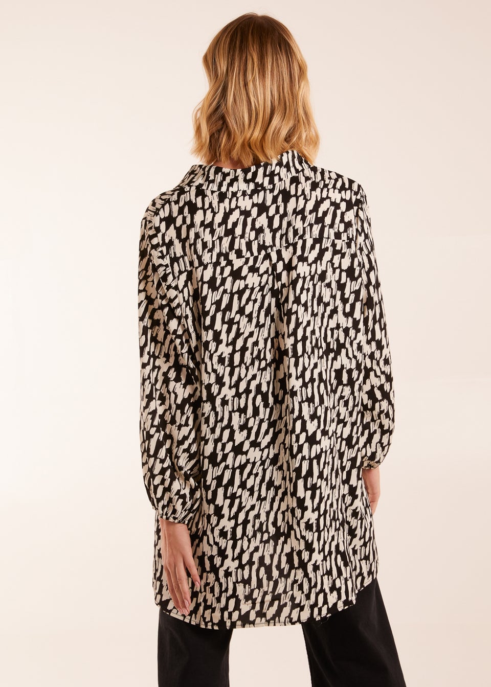 Blue Vanilla High Low Hem Tie Knot Blouse