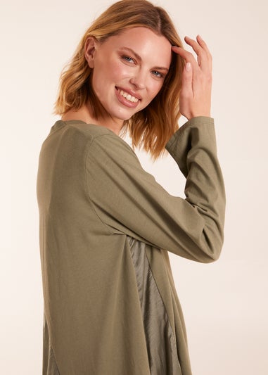 Blue Vanilla Sweatshirt With Sateen Tunic Insert