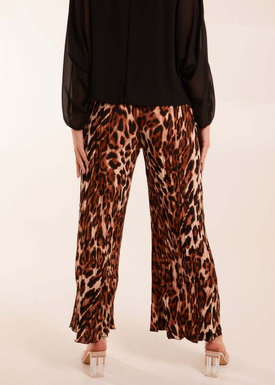 Blue Vanilla Abstract Cheetah Pleated Trousers