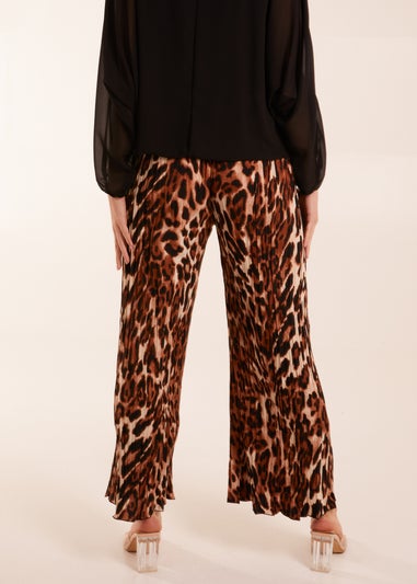 Blue Vanilla Abstract Cheetah Pleated Trousers