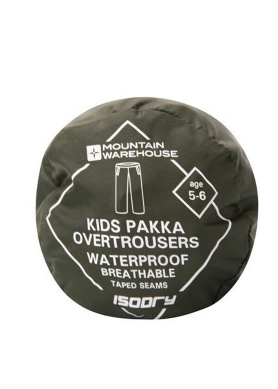 Mountain Warehouse Kids Khaki Pakka Waterproof Over Trousers (2-14yrs)