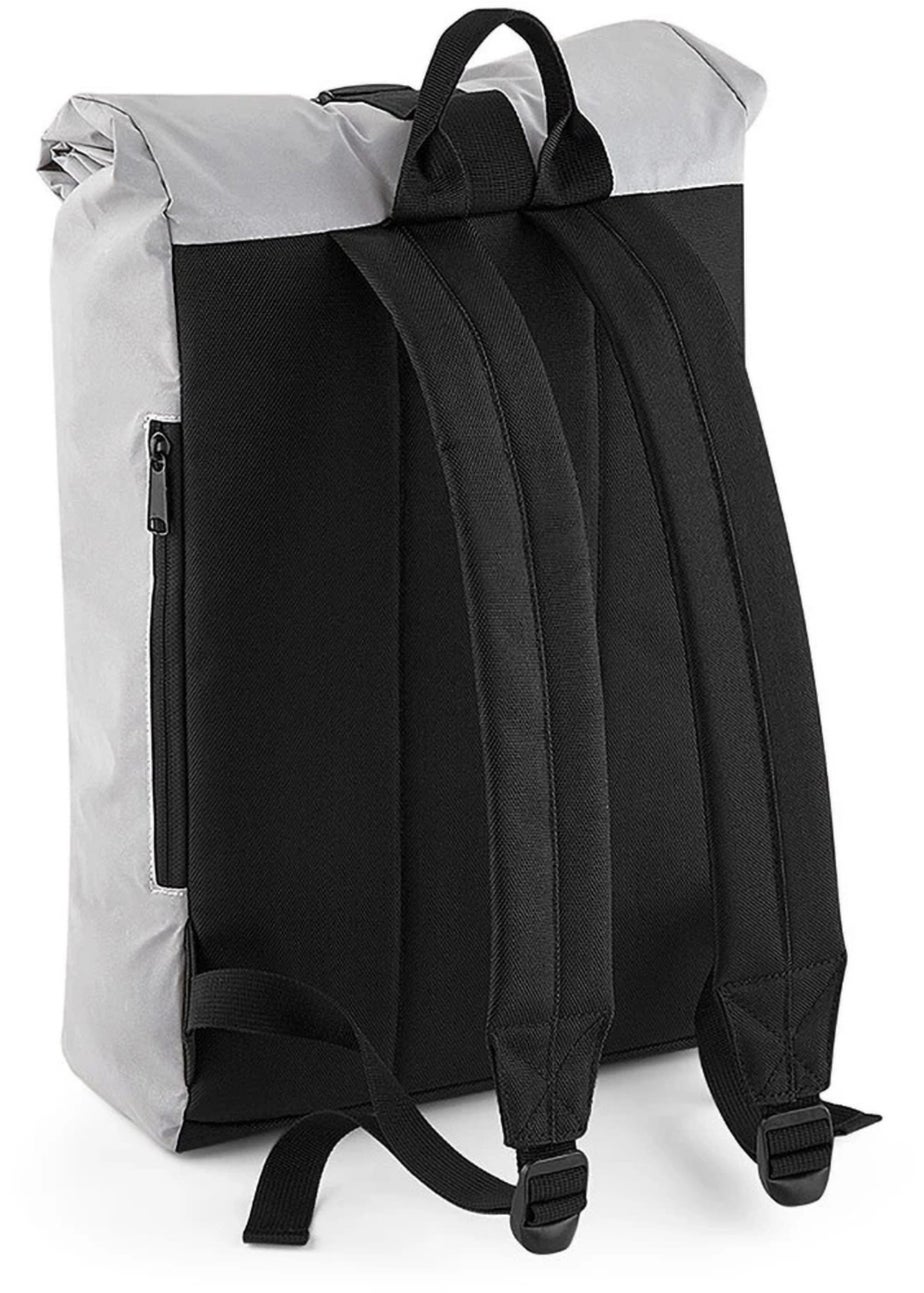 BagBase Silver Reflective Roll Top Backpack