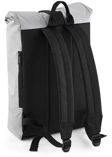 BagBase Silver Reflective Roll Top Backpack