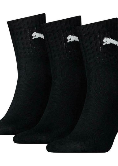 Puma Black Lightweight Crew Socks (Pack of 3)