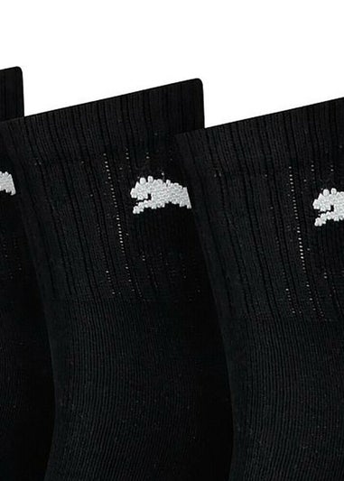 Puma Black Lightweight Crew Socks (Pack of 3)
