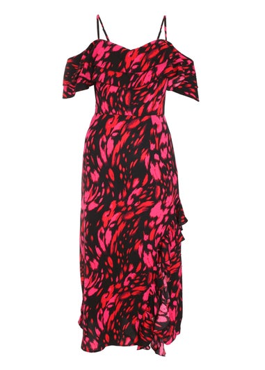 Quiz Multi Animal Print Drop Shoulder Midi Dress