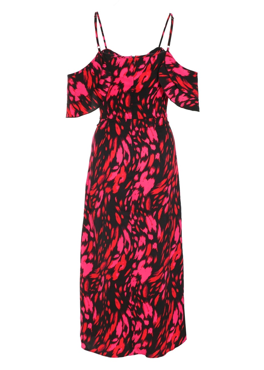 Quiz Multi Animal Print Drop Shoulder Midi Dress