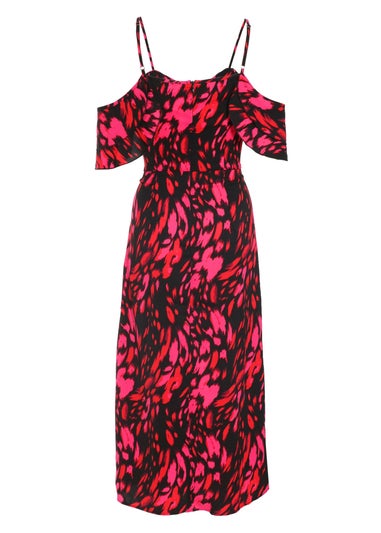 Quiz Multi Animal Print Drop Shoulder Midi Dress