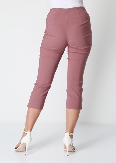 Roman Dusky Pink Cropped Stretch Trouser Capri Summer Leggings 3/4 Pedal Pushers