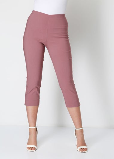 Roman Dusky Pink Cropped Stretch Trouser Capri Summer Leggings 3/4 Pedal Pushers